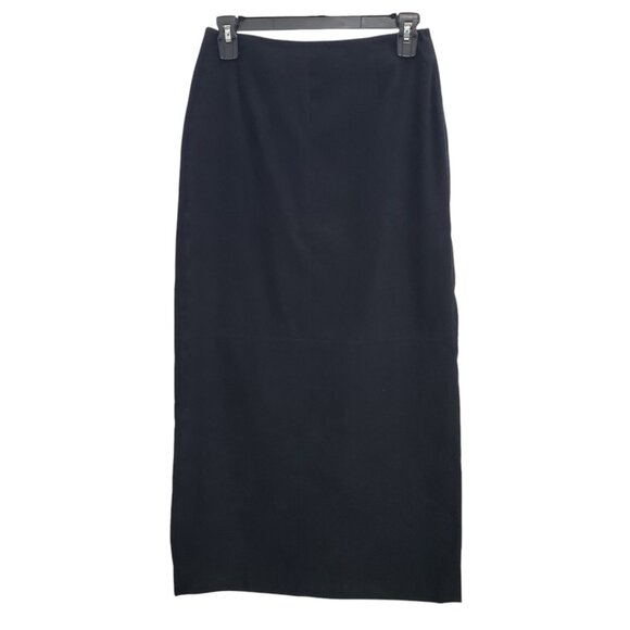 Talbots Vintage Women's Black Stretch High Waisted‎ Microsuede Pencil Skirt Sz 6 - Picture 1 of 8